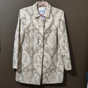J. McLaughlin Berkshire Linen Blend Medallion Tapestry Coat LARGE NEW WITH TAGS